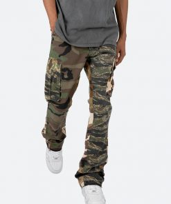 Mnml Bootcut Cargo Pants - Mixed Camo B Flare Denim