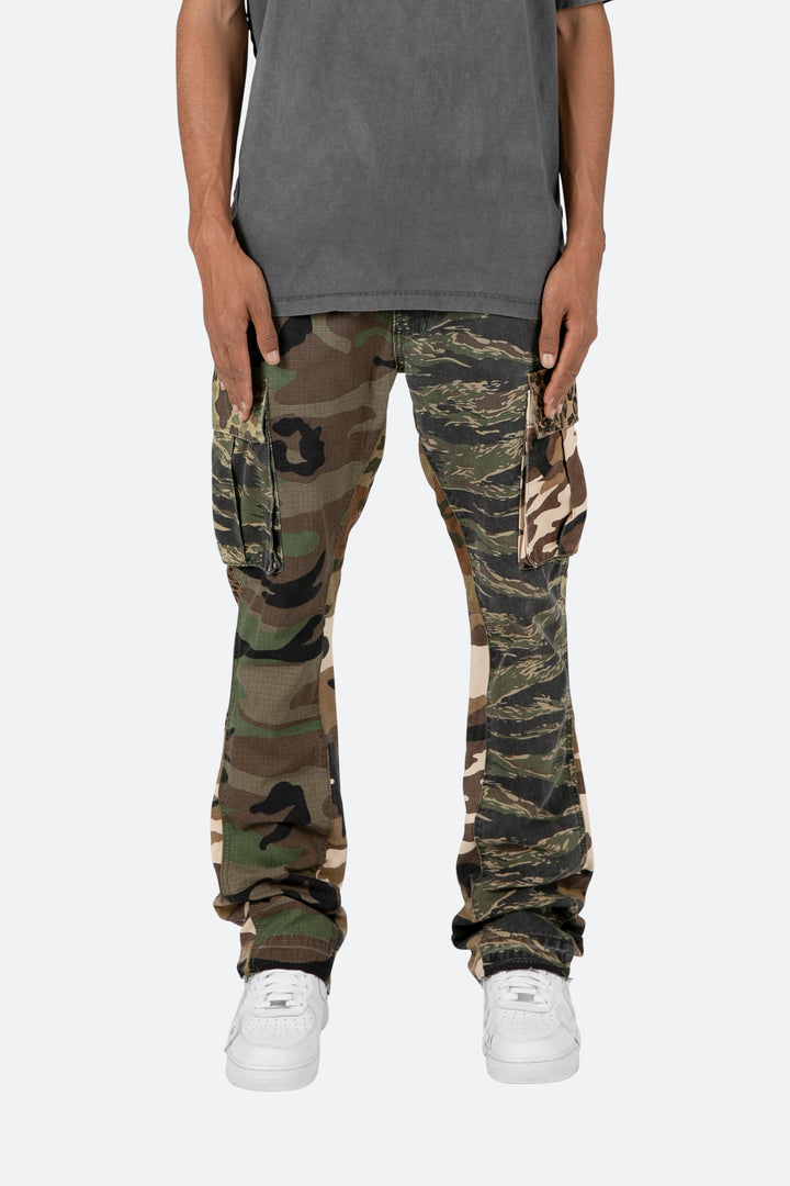Mnml Bootcut Cargo Pants - Mixed Camo B Flare Denim 3 Mnml Bootcut Cargo Pants - Mixed Camo B Flare Denim