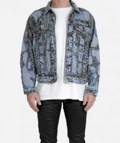 Mnml Boro Paisley Trucker Jacket - Blue/Black Outerwear