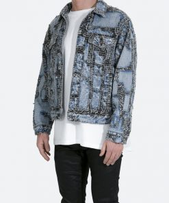 Mnml Boro Paisley Trucker Jacket - Blue/Black Outerwear