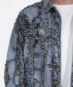 Mnml Boro Paisley Trucker Jacket - Blue/Black Outerwear