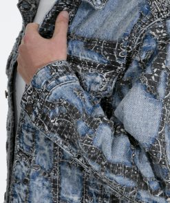 Mnml Boro Paisley Trucker Jacket - Blue/Black Outerwear