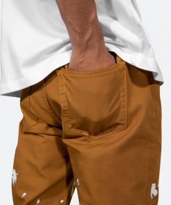 Mnml Broken Paint Baggy Pants - Brown Bottoms