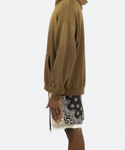 Mnml Outerwear Button Neck Hoodie - Brown