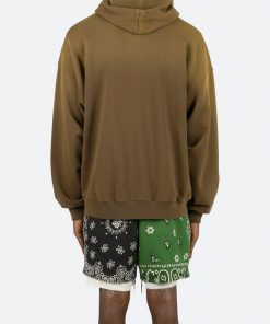 Mnml Outerwear Button Neck Hoodie - Brown