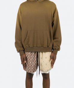 Mnml Outerwear Button Neck Hoodie - Brown