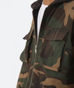 Mnml Camo Hooded Zip Up - Woodland Camo