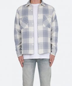 Mnml Tops Classic Flannel Shirt - Blue/White