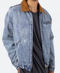 Mnml Collared Work Jacket - Blue