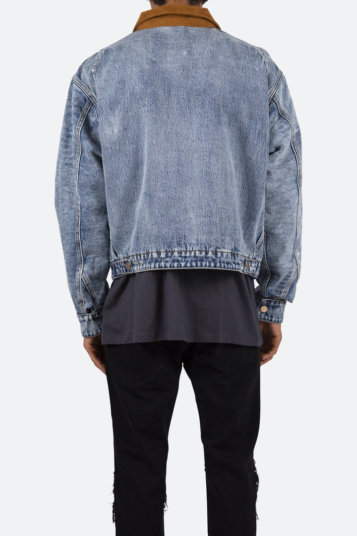 Mnml Collared Work Jacket - Blue 6 Mnml Collared Work Jacket - Blue