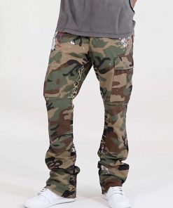 Mnml Contrast Bootcut Cargo Pants - Woodland Camo
