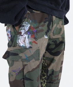 Mnml Contrast Bootcut Cargo Pants - Woodland Camo