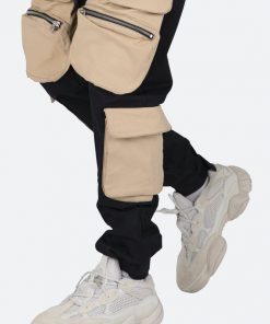 Mnml Contrast Cargo Pants - Black/Natural Bottoms