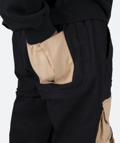 Mnml Contrast Cargo Pants - Black/Natural Bottoms