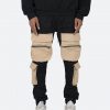 Mnml Contrast Cargo Pants - Black/Natural Bottoms
