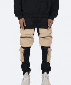 Mnml Contrast Cargo Pants - Black/Natural Bottoms