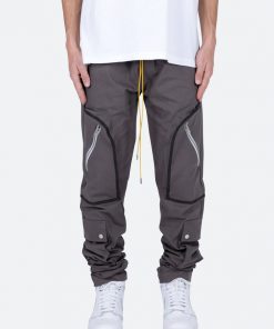 Mnml Bottoms Contrast Taped Cargo Pants - Charcoal Grey