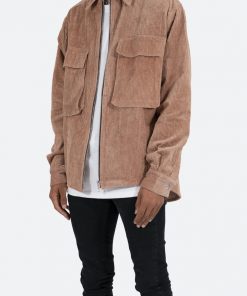 Mnml Corduroy Zip Up Shirt - Brown 11 Mnml Corduroy Zip Up Shirt - Brown