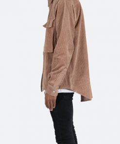 Mnml Corduroy Zip Up Shirt - Brown 12 Mnml Corduroy Zip Up Shirt - Brown