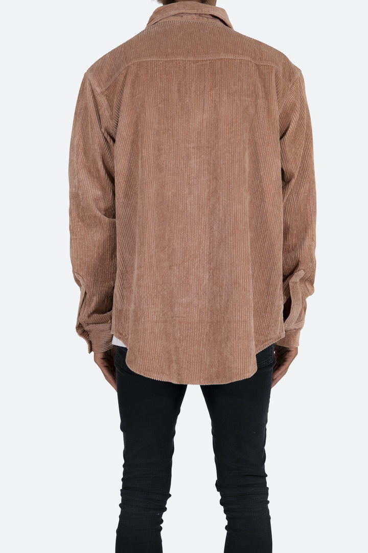 Mnml Corduroy Zip Up Shirt - Brown 5 Mnml Corduroy Zip Up Shirt - Brown