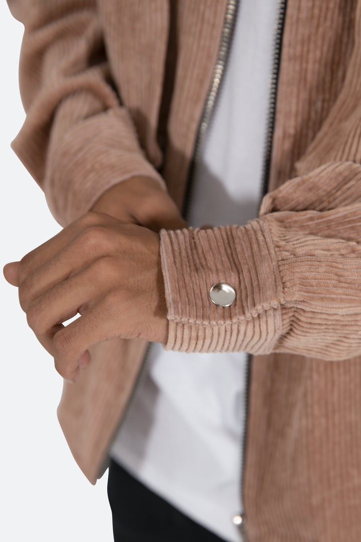 Mnml Corduroy Zip Up Shirt - Brown 8 Mnml Corduroy Zip Up Shirt - Brown