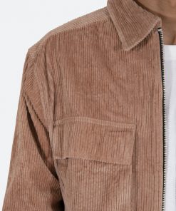 Mnml Corduroy Zip Up Shirt - Brown 17 Mnml Corduroy Zip Up Shirt - Brown