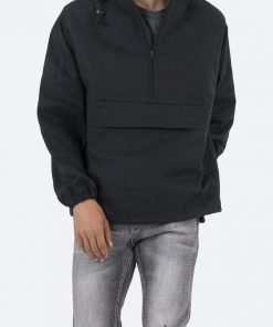Mnml Cotton Half Zip Jacket - Black