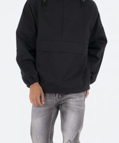 Mnml Cotton Half Zip Jacket - Black