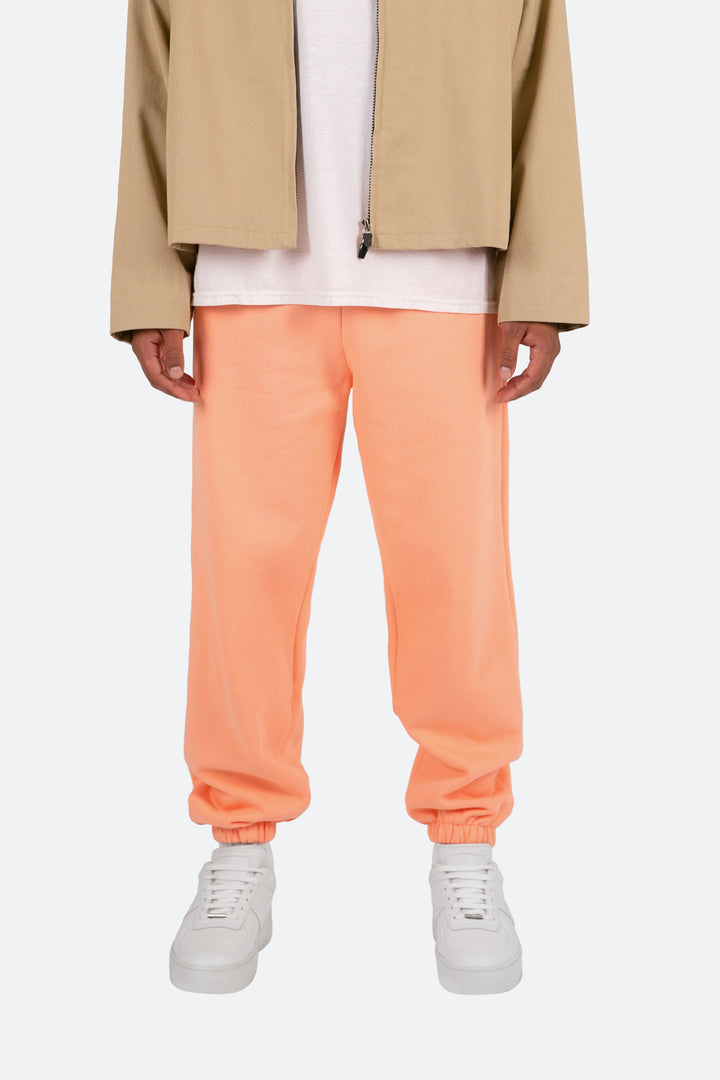 Mnml Cropped Basic Sweatpants - Salmon Bottoms 2 Mnml Cropped Basic Sweatpants - Salmon Bottoms