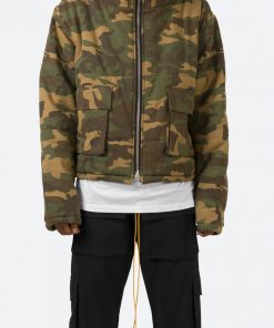Mnml Outerwear Cropped Puffer Jacket - Camo