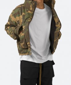 Mnml Outerwear Cropped Puffer Jacket - Camo