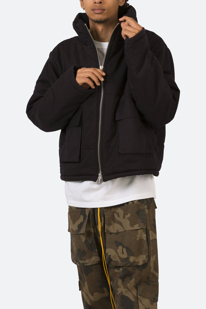 Mnml Cropped Puffer Jacket - Vintage Black 6 Mnml Cropped Puffer Jacket - Vintage Black