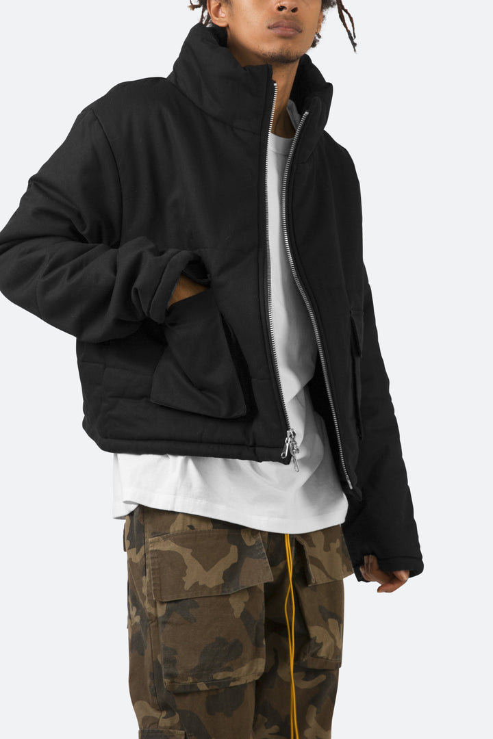 Mnml Cropped Puffer Jacket - Vintage Black 9 Mnml Cropped Puffer Jacket - Vintage Black