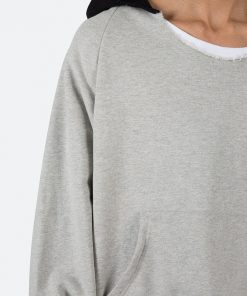 Mnml Outerwear Cut Neck Hoodie - Grey