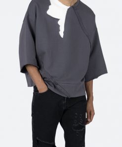 Mnml Cut Off Crewneck - Black