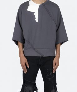 Mnml Cut Off Crewneck - Black