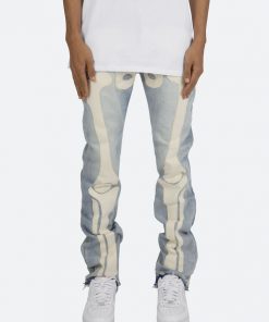 Mnml D184 Skeleton Straight Denim - Blue/White