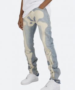 Mnml D184 Skeleton Straight Denim - Blue/White
