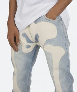 Mnml D184 Skeleton Straight Denim - Blue/White