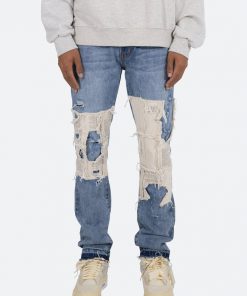 Mnml D197 Poem Straight Denim - Blue/White
