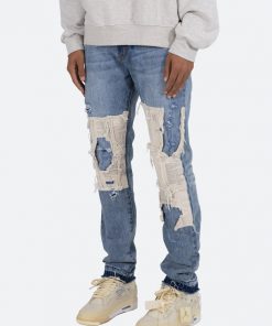 Mnml D197 Poem Straight Denim - Blue/White