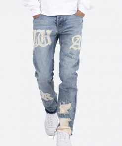 Mnml D198 War Straight Denim - Blue/White
