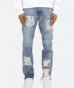 Mnml D198 War Straight Denim - Blue/White 11 Mnml D198 War Straight Denim - Blue/White