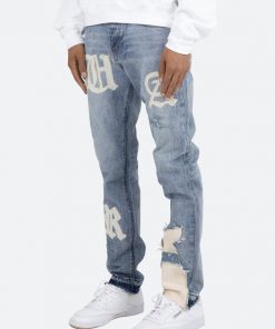 Mnml D198 War Straight Denim - Blue/White 12 Mnml D198 War Straight Denim - Blue/White