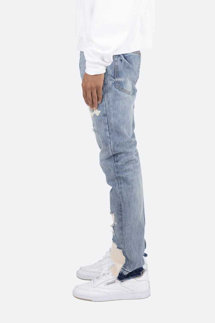 Mnml D198 War Straight Denim - Blue/White 5 Mnml D198 War Straight Denim - Blue/White
