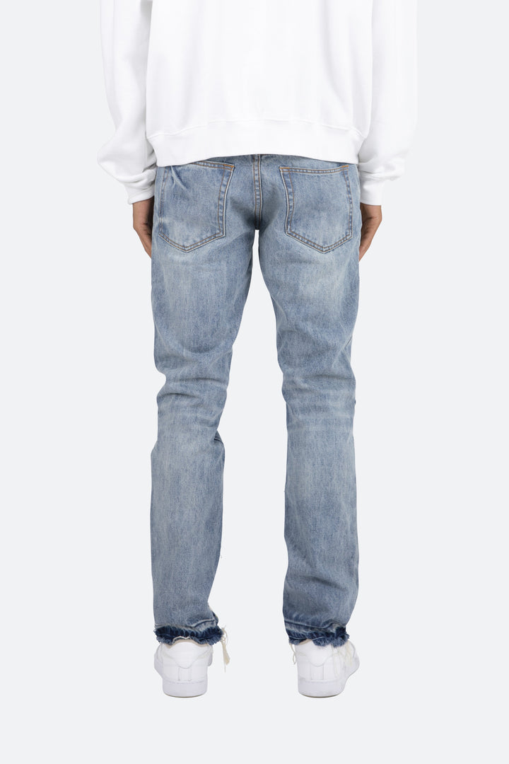 Mnml D198 War Straight Denim - Blue/White 6 Mnml D198 War Straight Denim - Blue/White