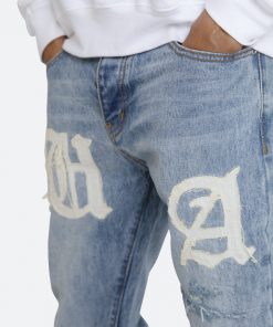 Mnml D198 War Straight Denim - Blue/White 17 Mnml D198 War Straight Denim - Blue/White
