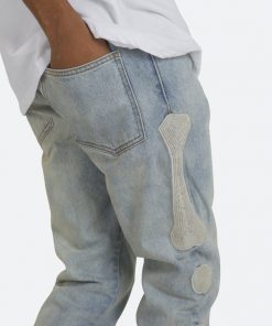 Mnml D199 Skeleton Straight Denim - Blue/White