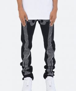 Mnml D249 Skeleton Straight Denim - Black/White