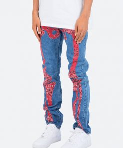 Mnml D261 Skeleton Straight Denim - Blue/Red